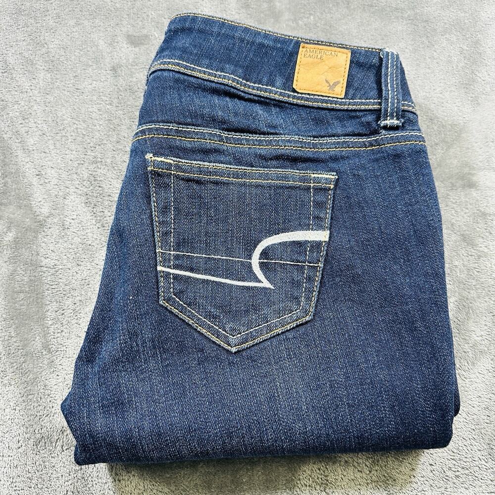 American Eagle Jeans Womens 4 Blue Slim‎ Boot Stretch Dark Wash Denim
